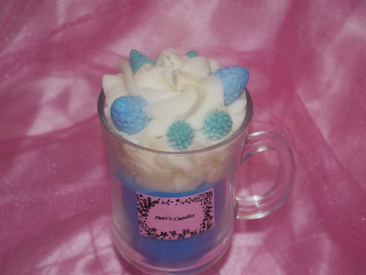 Blue strawberry fruit smoothie candle