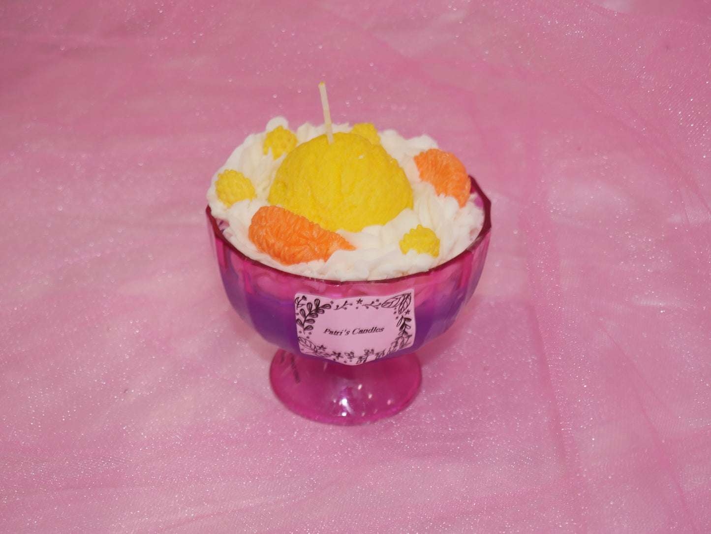 Yellow fruit ice cream candle