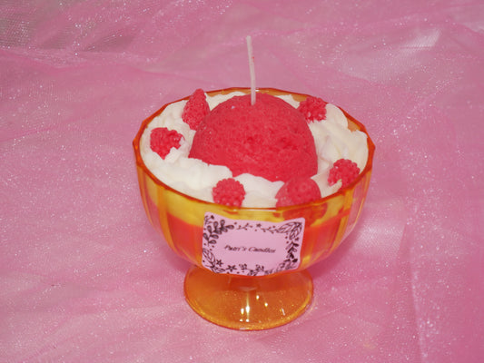 Red fruit ice cream candle